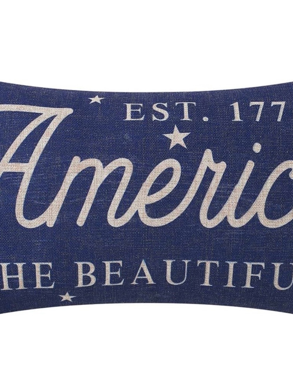 Patriotic Blue 'America' Decorative Lumbar Pillow Cover